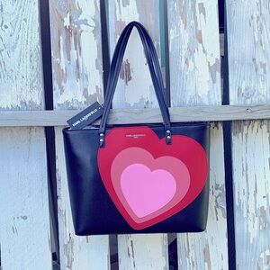 Karl Lagerfeld heart tote handbag Maybelle NEW